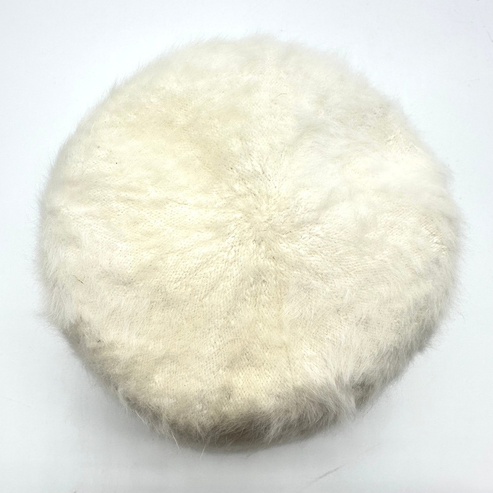 Vintage Kangol Furgora Bin Bucket Hat Off White Cream Fuzzy Angora Blend Medium - Picture 3 of 10